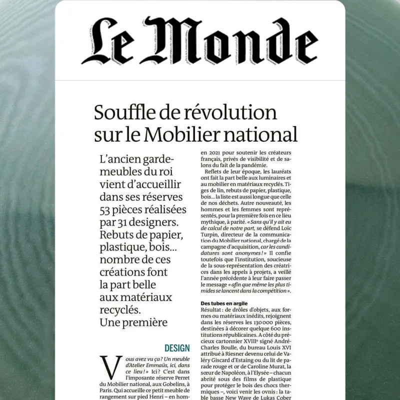 Le Monde - Souffle de révolution sur le Mobilier national